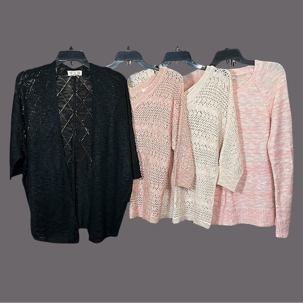 Women's Sweater Collection - Black, Peach, Cream, Pink